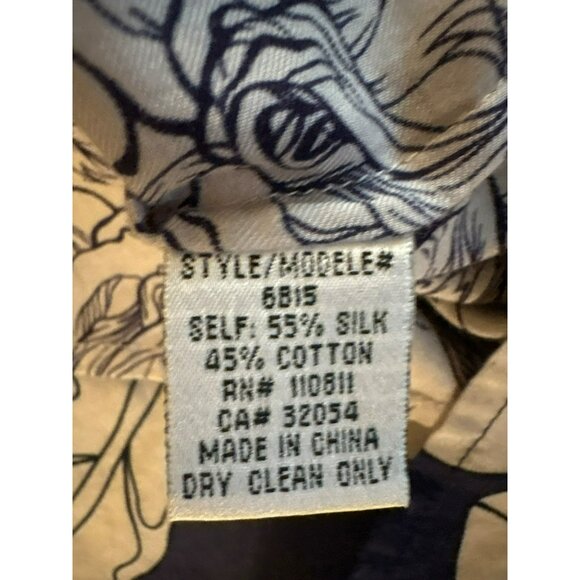 Baraschi Silk & Cotton Floral Blouse With Ruffle Details Size 8 - Picture 4 of 6